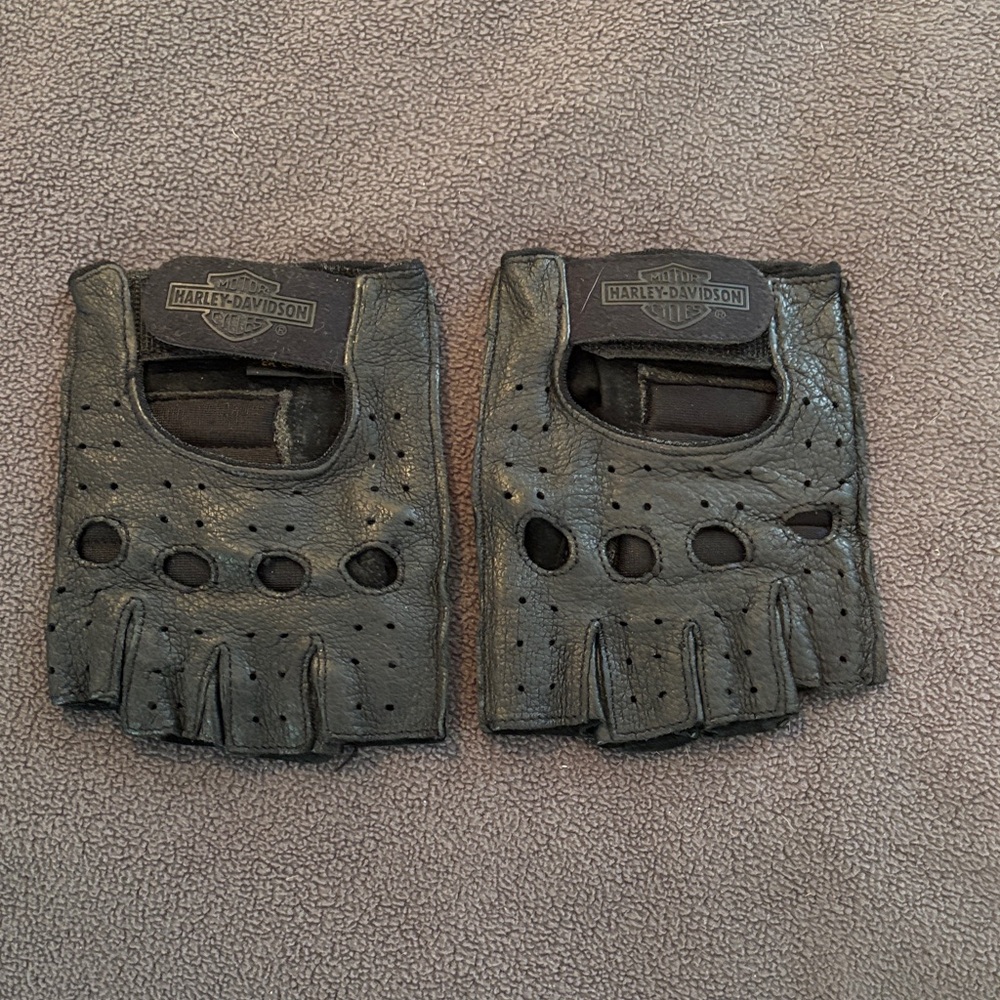 Harley-Davidson Black Leather Riding Gloves